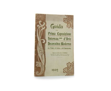 GUIDE FOR THE 1902 INTERNATIONAL EXHIBITION OF MODERN DECORATIVE ART, TURIN, thirty-two pace official guide with pull-out map