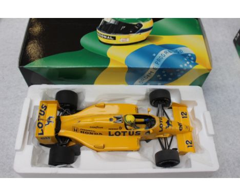 Ayrton Senna racing car collection 1/18 scale Minichamps 1987 Lotus Honda 99T, boxed 