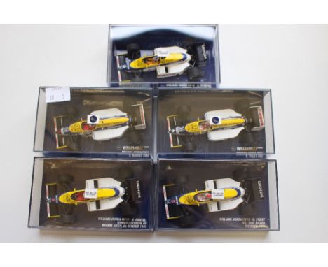 Williams F1 Team Minichamps 1/43 scale, boxed FW 10/11 1985/6 Renault five cars 