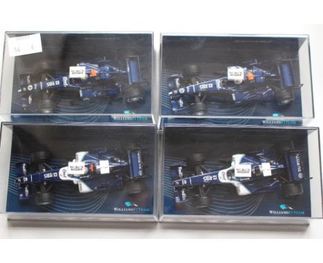 Williams F1 Team Minichamps 1/43 scale, boxed Cosworth FW27C/28 2006 four cars, Rosberg/Webber 