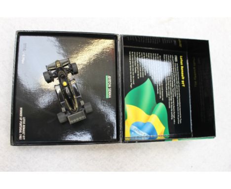 Ayrton Senna racing car collection 1/43 scale Lotus Renault 97T Minichamps limited edition Portugal 1985 winner, boxed 