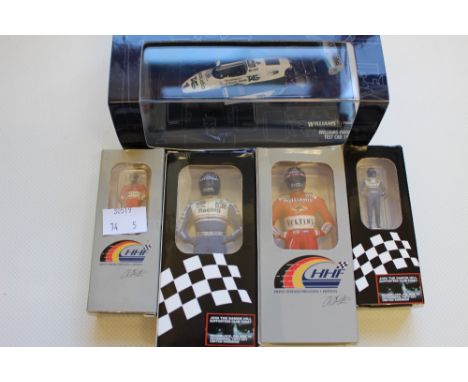 Williams F1 Team Minichamps 1/43 scale, boxed FW08B 1982 test car and four driver figures 