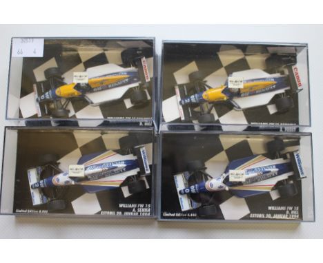 Williams F1 Team Minichamps 1/43 scale, boxed FW15 Renault 1994 four cars Senna/Hill/Prost 