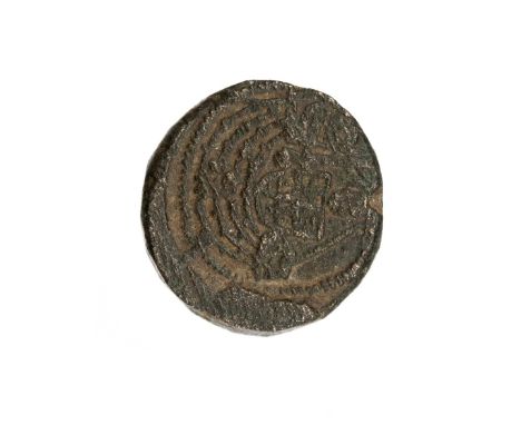 A bronze centre of a ring or seal, probably 15th Century - Shield of Arms in Ship (As Ryal - Angel of Period) 