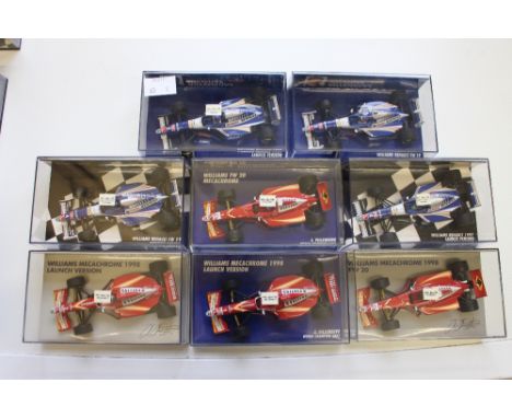 Williams F1 Team Minichamps 1/43 scale, boxed FW20/19 eight cars Villeneuve 