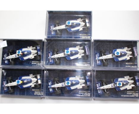 Williams F1 Team Minichamps 1/43 scale, boxed BMW FW24 2002 seven cars Rosberg/Montoya/Schumacher 