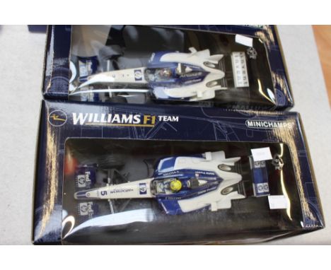 Paul's Model Art Minichamps Williams F1 team 1/18 scale Williams BMW limited edition 2003 show car and FW24 Schumacher, boxed