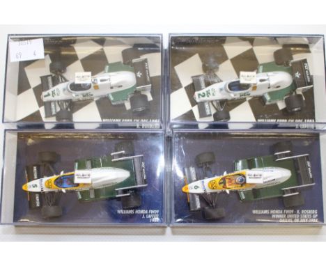 Williams F1 Team Minichamps 1/43 scale, boxed FW08C/09 1983/4 Ford/Honda four cars 