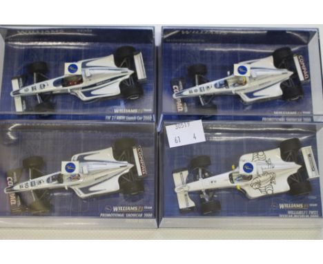 Williams F1 Team Minichamps 1/43 scale, boxed BMW FW21 2000 four cars Schumacher/Button 