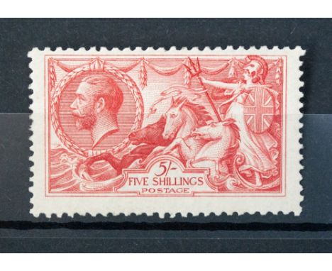 GB 1918 Bradbury Wilkinson 5 shillings Seahorse MNH