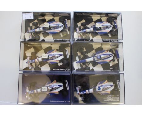 Williams F1 Team Minichamps 1/43 scale, boxed FW 17/18 six cars Hill/Couthard 