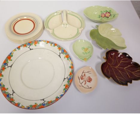 SELECTION OF CARLTON WARE AND OTHER DECORATIVE CERAMICSincluding two leaf shaped dishes; a cabbage leaf bowl; a Newhall Nirva