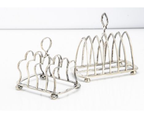 A Victorian silver letter rack by Edward Hutton, front support snapped, Sheffield 1879, together with a late Victorian silver