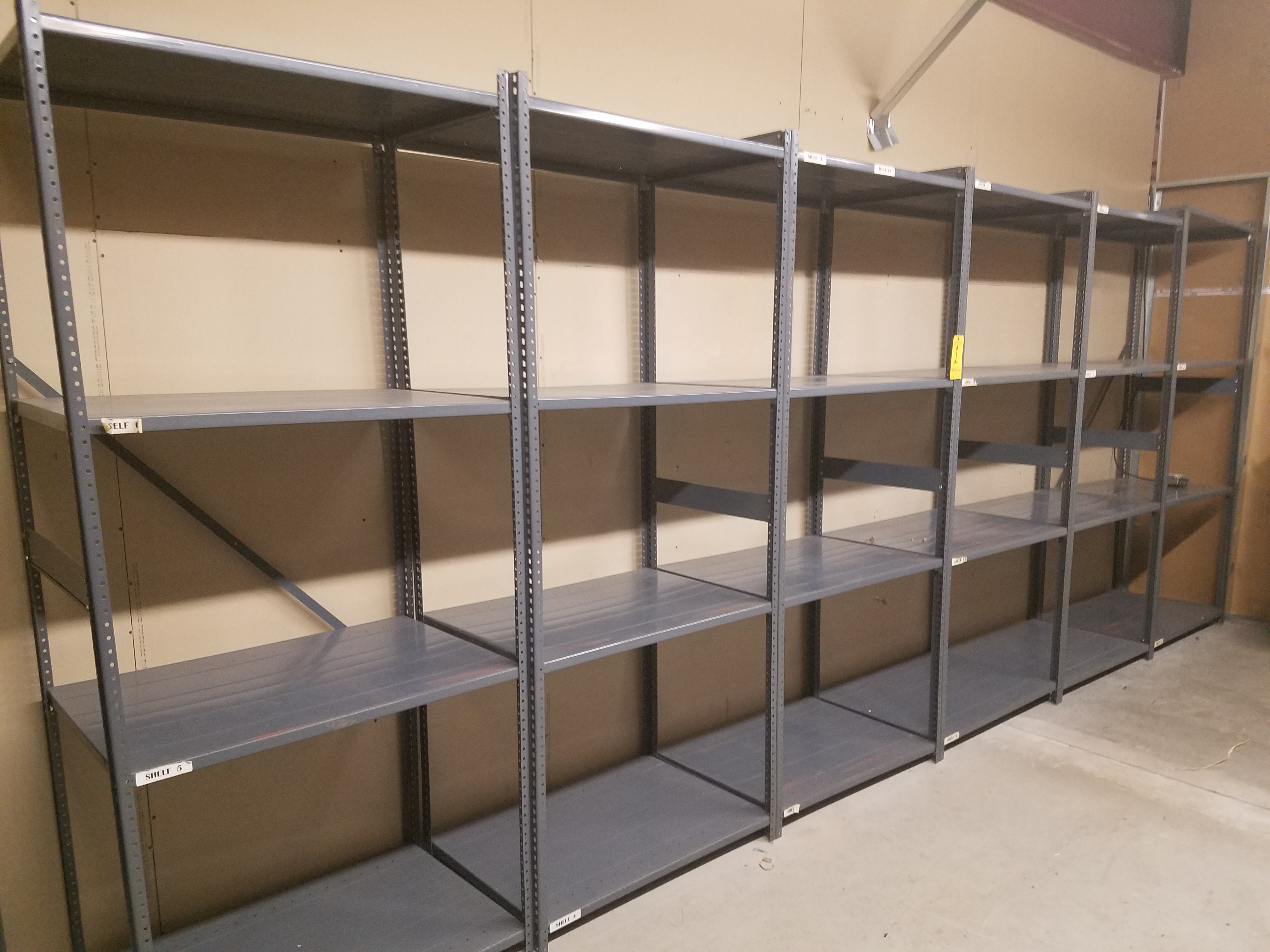 Lot, Metal Warehouse Shelving, 17 Sections, 36 In. Wide X 24 In. Deep X ...