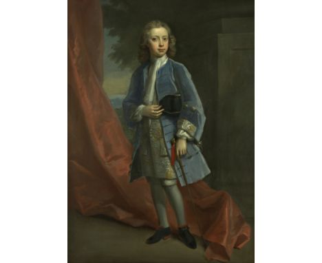 Jonathan Richardson (London 1665-1745)Portrait of a boy, a member of the Gough family, full-length, in a blue coat, standing 