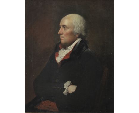 Attributed to Sir William Beechey R.A (Burford 1753-1839 London)Portrait of Warren Hastings, half-length, in a blue coat oil 