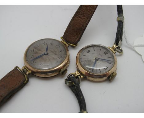 Rolex; A Vintage 9ct Gold Cased Ladies Wristwatch, the (feint) signed dial also marked  M. Rhodes &amp; Sons Ltd Bradford (fe