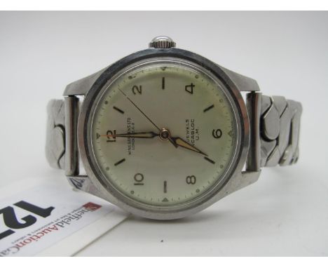 Winegartens Ltd London; A Vintage Gent's Wristwatch, the signed dial with Arabic numerals, line markers and centre seconds, w