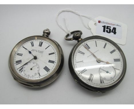 Elgin Nat'l Watch Co; A Hallmarked Silver Cased Openface Pocketwatch, the signed white dial with black Roman numerals and sec