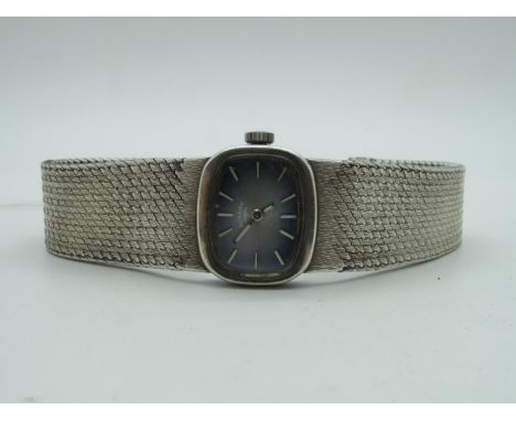 Rotary; A Vintage Ladies Wristwatch, the signed dial with line markers, within rectangular case, to integral wide bracelet, s
