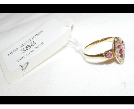 A ruby and diamond ring in 18ct gold setting CONDITION REPORT2.3g