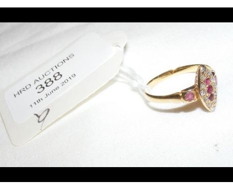 A ruby and diamond ring in 18ct gold setting CONDITION REPORT2.3g