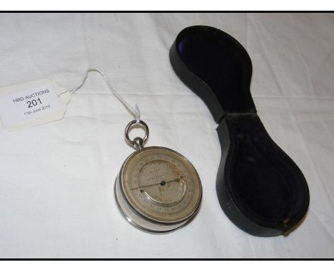 A holosteric pocket barometer in original fitted carrying case 