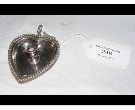 A miniature heart shaped chamber stick by Stokes &amp; Ireland - Birmingham 1891 