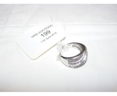 A lady's silver and diamond set ring 