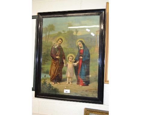 Seiber, study of Mary, Joseph and the Christ child, lithograph print, framed and glazed