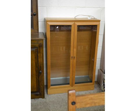 Modern light wood finish display cabinet