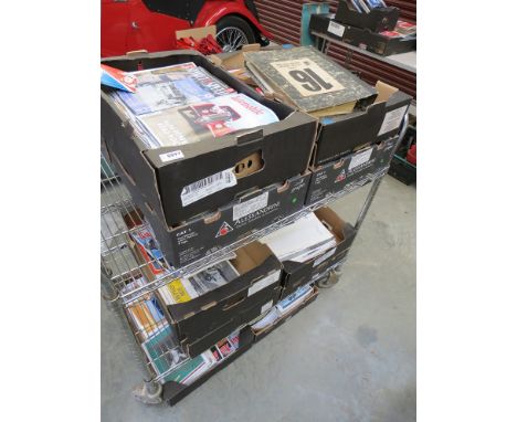 Ten boxes of mixed magazines etc including The Automobile, The Roycean etc 