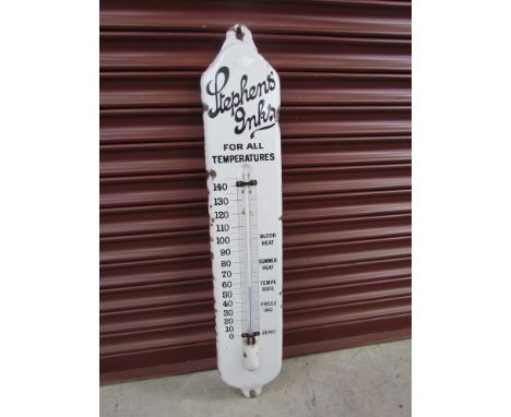 An enamelled "Stephens Inks" thermometer 