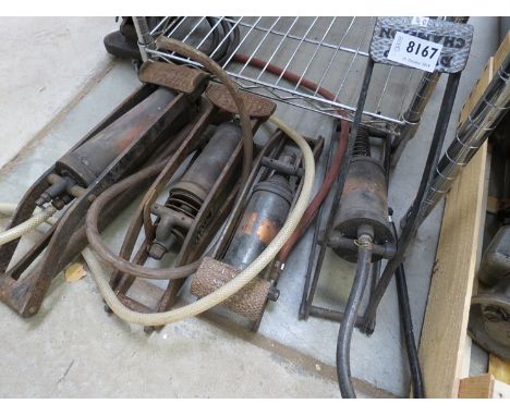 Three Dunlop foot pumps and a Kismet 