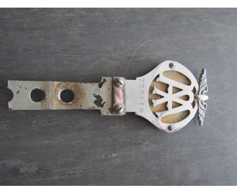 An AA motorcycle badge with bracket no. 75911R