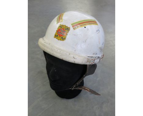 A vintage French crash helmet 
