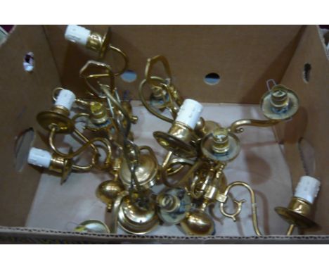 Brass ceiling and wall light fitments 