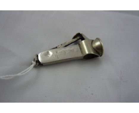 A silver Victorian cigar cutter for attachment to chain, hallmarked and stamped 925