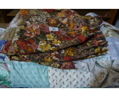 Patchwork quilt (double) together with a pair of Liberty curtains