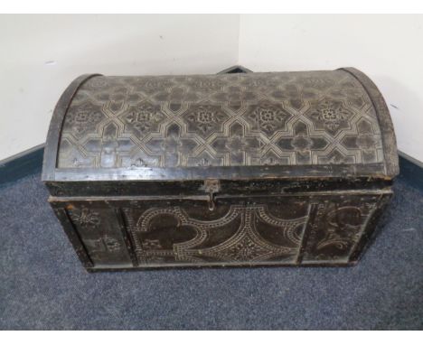 An antique Persian style dome topped trunk  