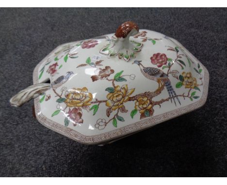 A 19th century soup tureen with ladle 