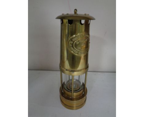 An E Thomas and Williams brass miner's lamp 