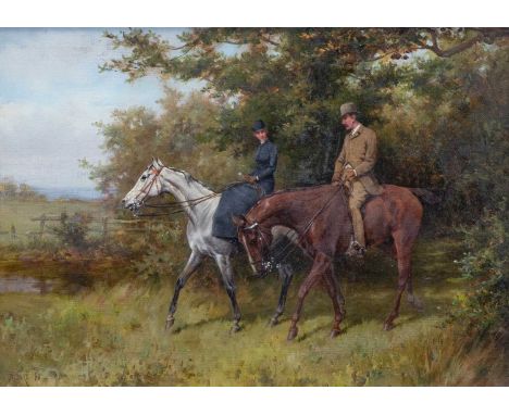 Thomas Blinks (1860-1912)"The Morning Ride"Signed and dated (18)90, oil on canvas, 24.5cm by 34.5cm Glazed. Original canvas. 