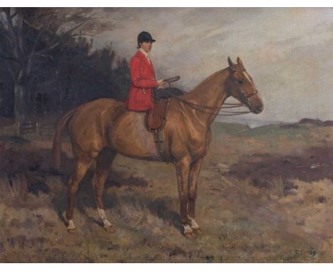 Alfred Grenfell Haigh (1870-1963) K. H. Milvain (Neé Mitchell) As MFH of the Percy Foxhounds riding QuickstepSigned and dated