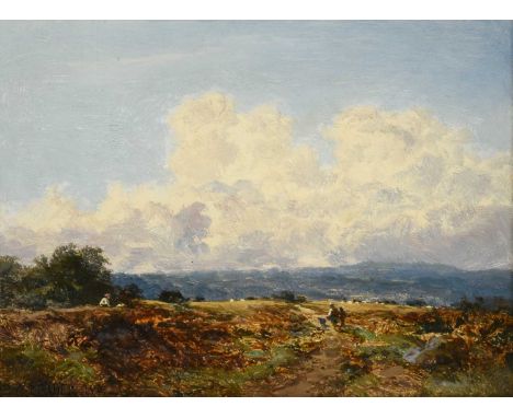 Benjamin Williams Leader RA (1831-1923)"On a Surrey Common"Signed and dated 1901, inscribed verso, oil on board, 20.5cm by 28