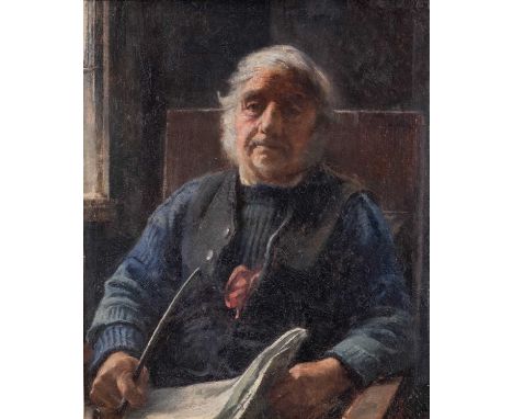 William Banks Fortescue RBA RBSA (1850-1924)Portrait of a Newlyner (Dick Pollard)Oil on board, 29cm by 24cm Provenance: Shear