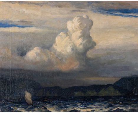 Garnet Ruskin Wolseley ARWA (1884-1967)Extensive seascape with storm cloudsSigned, oil on canvas, 40cm by 50cm Provenance: Sh