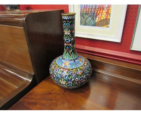 A Chinese enamel cloisonné bottle shaped vase, 40cm tall