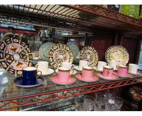 Coffee cans and saucers including Aynsley and four Royal Crown Derby plates