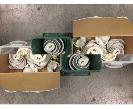 ROYAL WORCESTER EVESHAM - dinner and table wares. 50 pieces to include casserole dish, tureens, souffle dish, serving plates,